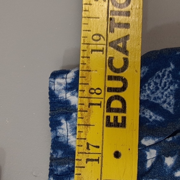 Caribbean Swimwear Men's Blue Print Swimming Trunk Shorts - Picture 3 of 9